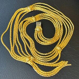 Vintage Designer CHRISTIAN DIOR Gold Tone Belly Chain Belt Necklace Limited Edit